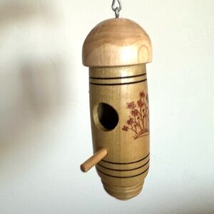 Homemade Wooden Bird Feeder with Perch